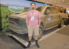 The big muddy truck of Lakeside Organic Gardens is to show that they are real farmers who do the dirty work despite being 100% organic producers, says Brian Peixoto.